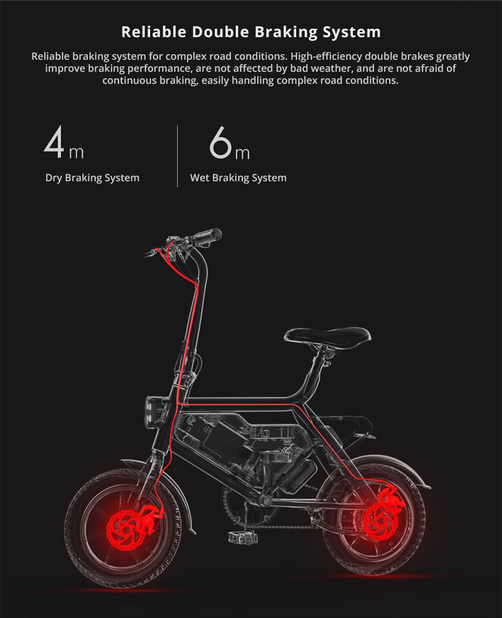 Xiaomi HIMO V1 Plus Xe đạp điện gấp gọn di động 250W Động cơ 14 inch Đường kính bánh xe Thiết kế nhẹ - Màu trắng