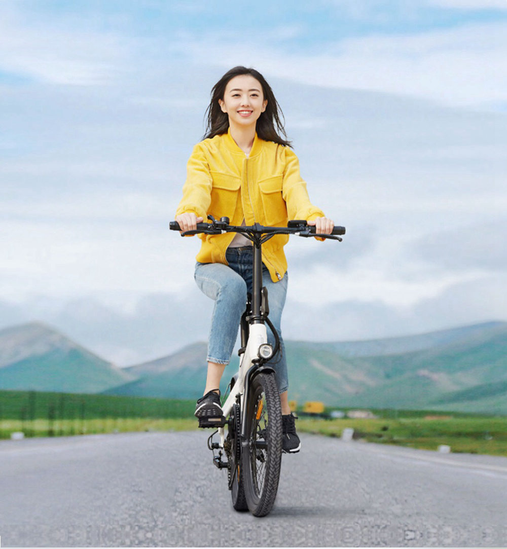 Xiaomi HIMO C20 Xe đạp điện có thể gập lại 250W Động cơ tối đa 25km / h 10Ah Pin ẩn Máy bơm bơm hơi tốc độ biến đổi - Màu trắng