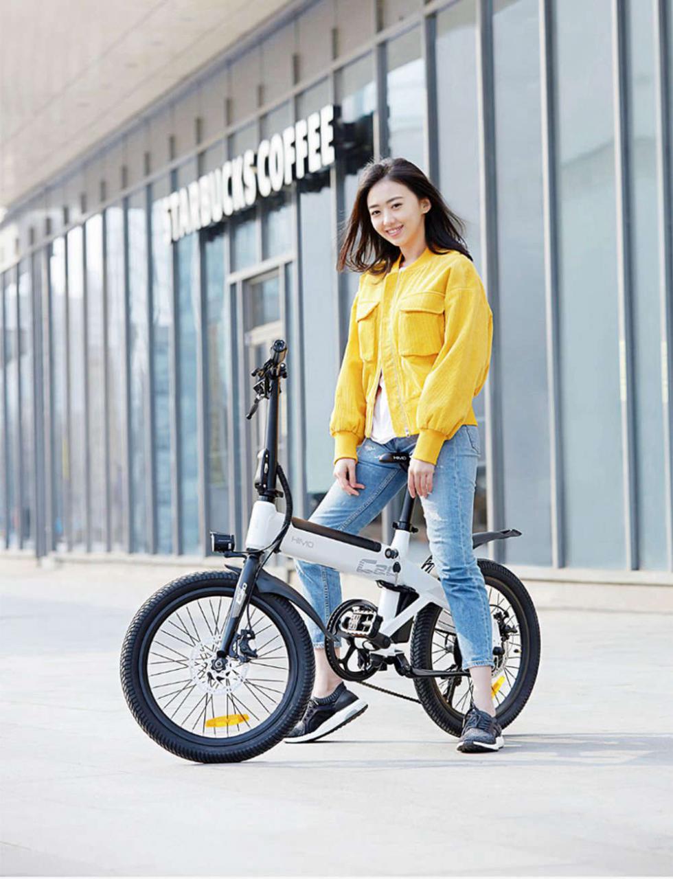 Xiaomi HIMO C20 Xe đạp điện có thể gập lại 250W Động cơ tối đa 25km / h 10Ah Pin ẩn Máy bơm bơm hơi tốc độ biến đổi - Màu trắng