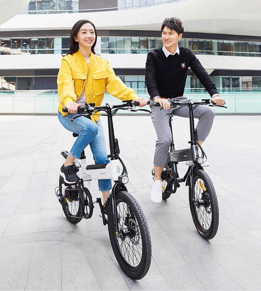 Xiaomi HIMO C20 Xe đạp điện có thể gập lại 250W Động cơ tối đa 25km / h 10Ah Pin ẩn Máy bơm bơm hơi tốc độ biến đổi - Màu trắng