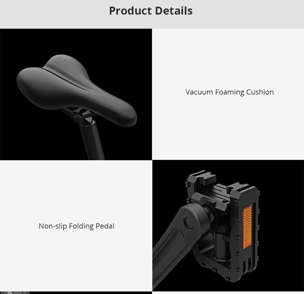 Xiaomi HIMO C20 Xe đạp điện có thể gập lại 250W Động cơ tối đa 25km / h 10Ah Pin ẩn Máy bơm bơm hơi tốc độ biến đổi - Màu trắng